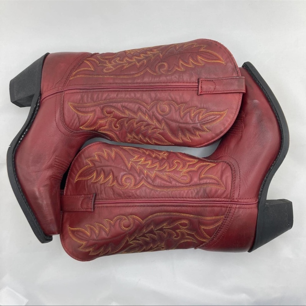 Laredo red leather cowboy boots
